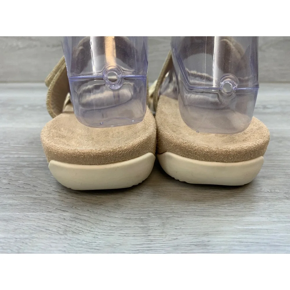 Vionic Jeanne Women's Beige Leather Braided Slide Sandals 6 Comfort Shoes